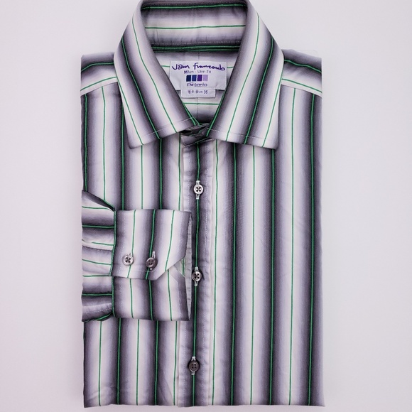 John Francomb TM Lewin Shirt 16 35 Slim Fit Stripe - Picture 1 of 8
